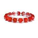 Carnelian Prism Cut Double Point Bracelet Beads Size 8mm 10mm 7.5'' Length