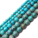 Genuine Natural Turquoise Smooth Round Beads 5mm 6mm 7mm 8mm 9mm 10mm 15.5" Strand