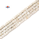 White Turquoise Cube Beads Size 4mm 15.5'' Strand