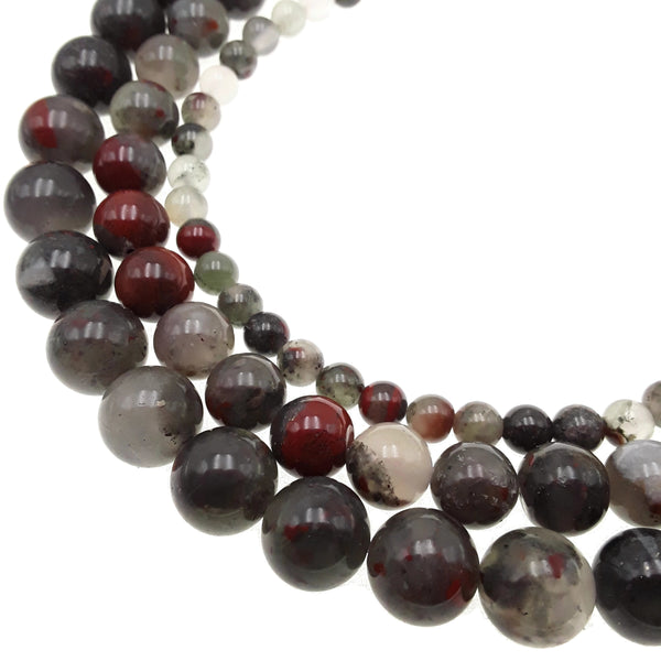 african bloodstone smooth round beads 