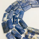 sodalite faceted flat rectangle cylinder tube beads