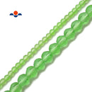 Light Green Crystal Glass Matte Faceted Round Beads 4mm 8mm 15.5" Strand