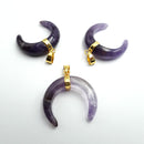 amethyst crescent moon pendant