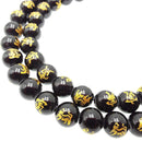 black onyx chinese zodiac Tiger's smooth round beads