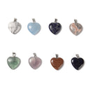 02 Natural Gemstone Heart Shape Charm Pendant Size 20mm 6PCS Per Bag Sold by Bag