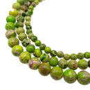 large hole green sea sediment jasper smooth round beads