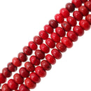 red magnesite turquoise smooth rondelle