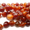 Natural Carnelian Graduated Faceted Round Beads 14mm-24mm 15.5" Strand