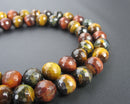 Multi-Color Tiger's Eye Faceted Round Beads 4mm 6mm 8mm 10mm 12mm 15.5" Strand