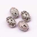 silver plated oval shape charm