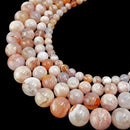 cherry flower sakura agate smooth round beads