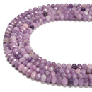 Natural Lepidolite Faceted Rondelle Beads Size 4x6mm 15.5'' Strand