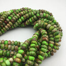 green sea sediment jasper smooth rondelle beads
