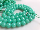 teal green quartz smooth round beads