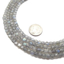 Light Gray Labradorite Faceted Square Dice Cube Beads 4mm 15.5" Strand