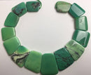 natural chrysoprase graduated trapezoid slab slice beads
