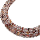 red phantom quartz smooth round beads