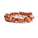 Coffee Jade Pebble Nugget Shape Elastic Bracelet Size 7-17mm 7.5'' Length