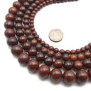 Red Rosewood Sandalwood Smooth Round Beads 6mm 8mm 10mm 12mm 15.5" Strand