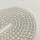 clear quartz ab coat smooth round beads