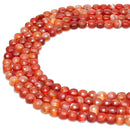 red Striped agate faceted flat shape beads