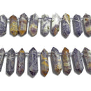 natural charoite graduated top drill faceted points beads