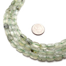 Natural Prehnite Faceted Flat Rectangle Beads 6x8mm 15.5" Strand