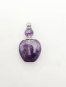 Natural Amethyst Perfume / Oil Bottle Necklace Pendant Size 25x40mm