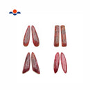 Red Lepidolite Teardrop/Rectangle/Eye/Leaf Shape Pendant Earrings Sold Per Pair