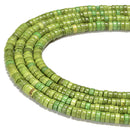 Green Howlite Turquise Heishi Disc Beads Size 2x4mm 3x6mm 15.5'' Strand