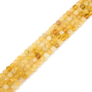 Natural Yellow Opal Faceted Cube Beads Size 4mm 15.5'' Strand