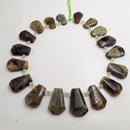 green garnet graduated faceted trapezoid shape beads