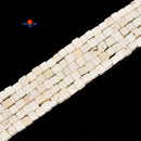 White Turquoise Cube Beads Size 4mm 15.5'' Strand