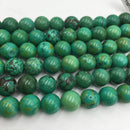large hole green turquoise smooth round beads