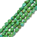 Green Howlite Turquoise Nugget Chunk Beads Size 10x12mm 15.5'' Strand