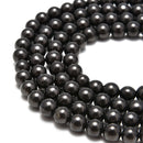 natural shungite smooth round beads