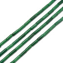 Green Dyed Jade Cylinder Tube Beads Size 4x13mm 15.5'' Strand