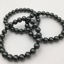 dark gray shell pearl bracelet smooth round