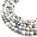 dendritic agate smooth round beads
