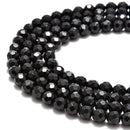 black onyx big faceted smooth round beads