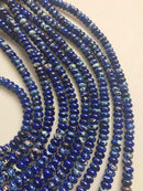 dark blue sea sediment jasper smooth rondelle beads