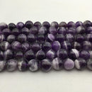 large hole teeth amethyst smooth round beads