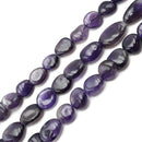 Natural Amethyst Smooth Pebble Nugget Beads 10-15mm 12-18mm 15.5" Strand