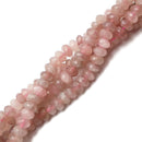 Natural Madagascar Rose Quartz Faceted Rondelle Beads 5x8mm 15.5" Strand
