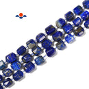Natural Lapis Faceted Cylinder Beads Size Approx 9x11mm 15.5'' Strand