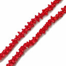 Red Bamboo Coral Hand Carved Flower Beads Size 6x14mm 15.5'' Strand