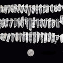Clear Quartz Smooth Graduated Stick Points Beads Size 14-60mm 15.5" Strand