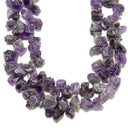 Dark Amethyst Rough Nugget Chunks Top Drill Beads 8-12mm x 12-15mm 15.5'' Str