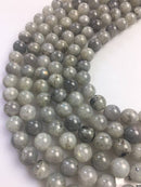 natural white labradorite smooth round beads 