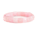 Rose Quartz Pyramid Double Drill Bracelet Size Approx 10mm Length 7.5"
